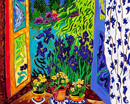 Iris Window Dance by Cathy Carey