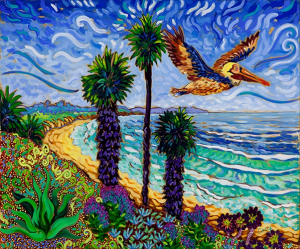 Surf Sup Pelican by Cathy Carey