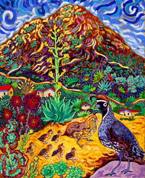 Quail Crossing by Cathy Carey