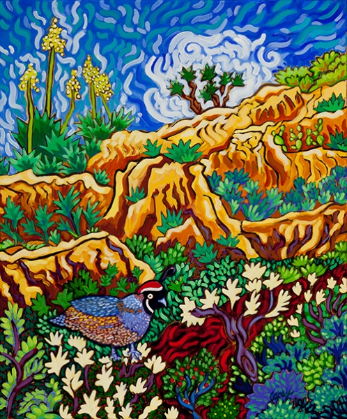 Quail in a Canyon by Cathy Carey