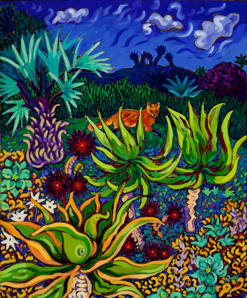 Fox in the Twilight Garden by Cathy Carey