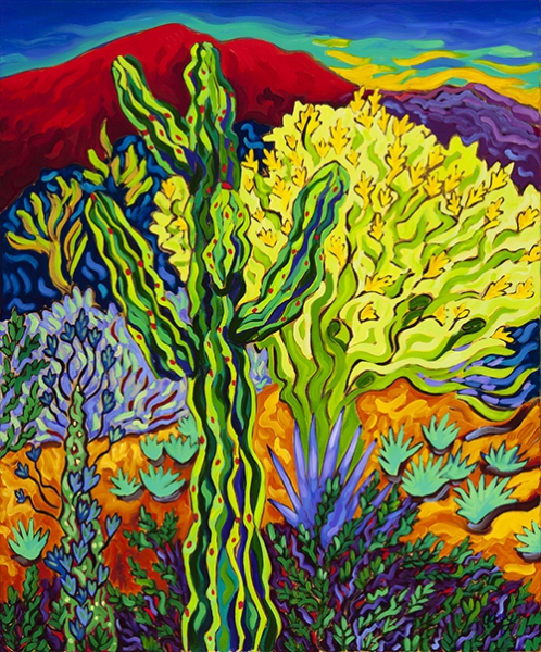Sunset Saguaro by Cathy Carey