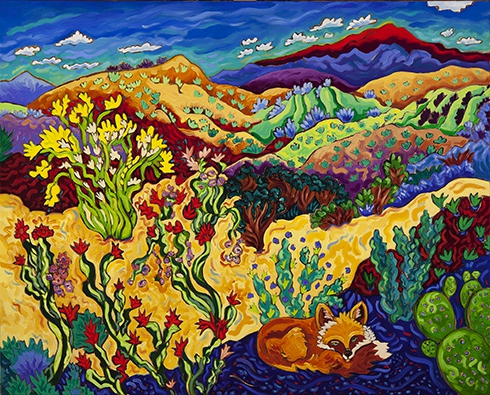 Desert Fox Tapestry by Cathy Carey