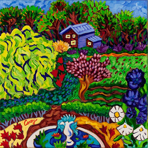The Garden Fountain by Cathy Carey