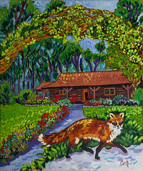 Fox Cabin in the Woods by Cathy Carey