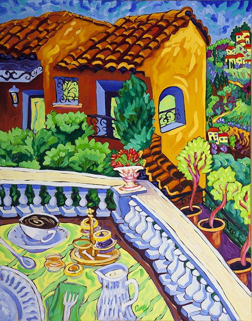 Breakfast on a Balcony by Cathy Carey
