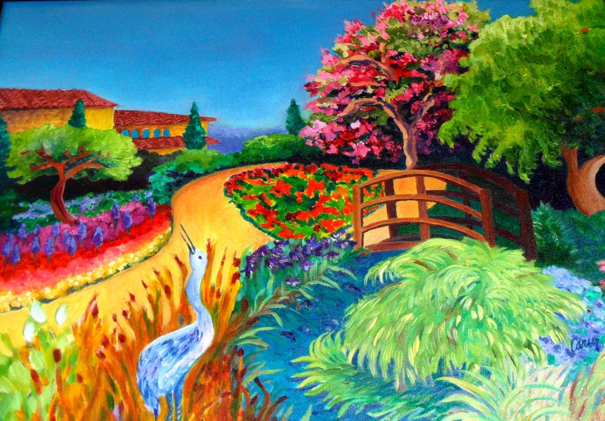 Blue Heron - Ferrari-Carano Winery by Cathy Carey