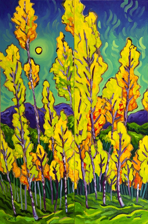 Autumn Moon panels right by Cathy Carey
