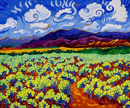 Chamisa Dance on the Mesa by Cathy Carey