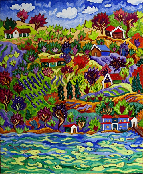 Houses on the Lake by Cathy Carey
