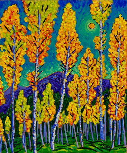Twilight Aspens by Cathy Carey