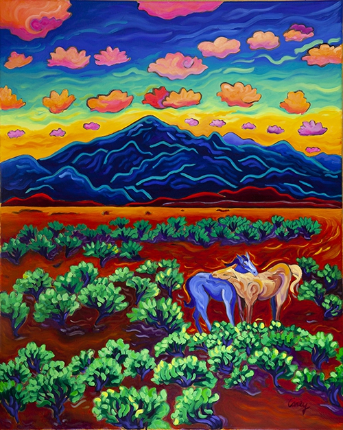 The Mountain Marries the Earth at Twilight by Cathy Carey