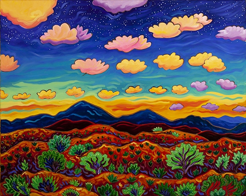 Sunset flower Clouds by Cathy Carey