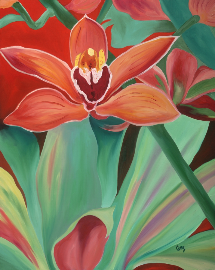 Red Island Orchid by Cathy Carey