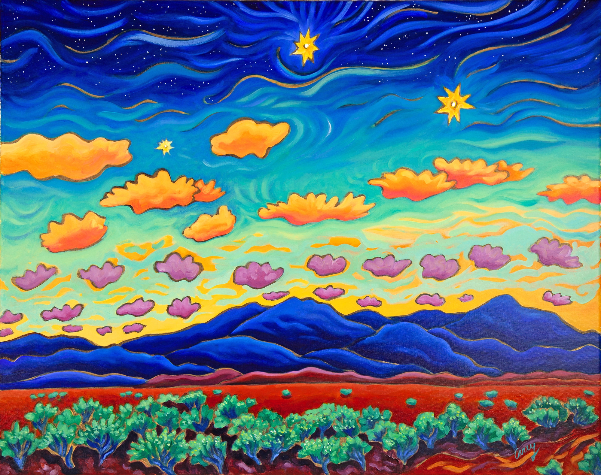 Where The Spirits Dance Above the Mesa by Cathy Carey
