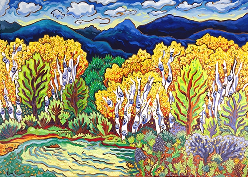 Lake in the Aspen Forest by Cathy Carey