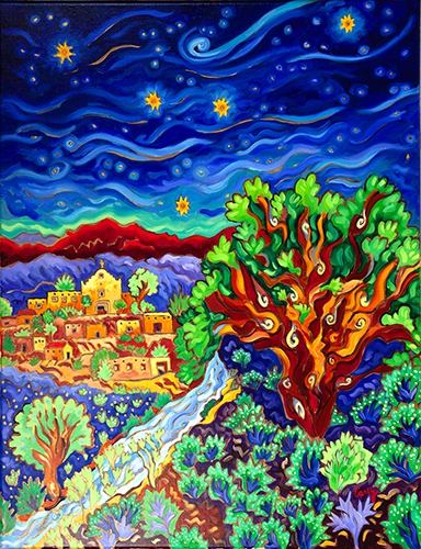 Village in the Starlight by Cathy Carey